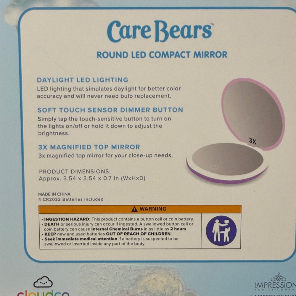 Care Bears Round LED Compact Mirror NO OFFERS - Picture 4 of 5